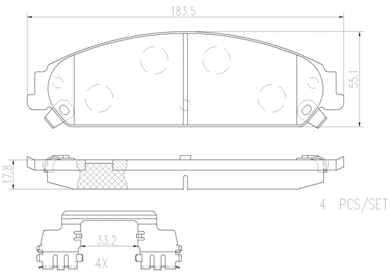 Brake Pad Set, disc brake (P11017N)