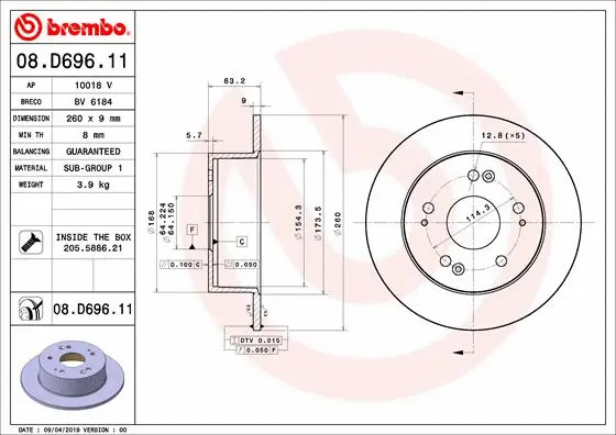 Brake Disc (08.D696.11)
