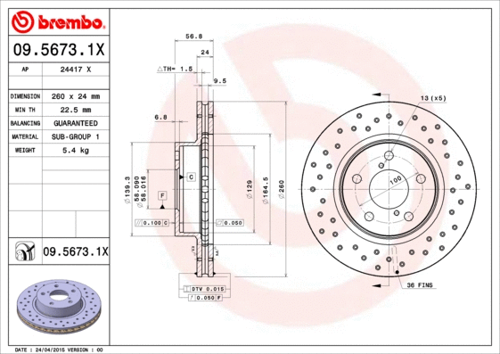 Brake Disc (09.5673.1X)