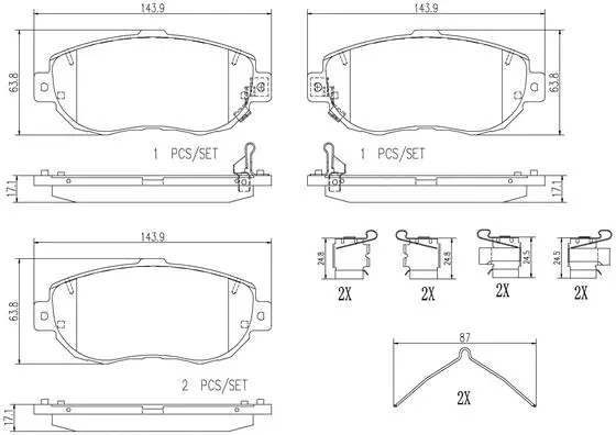 Brake Pad Set, disc brake (P83037N)