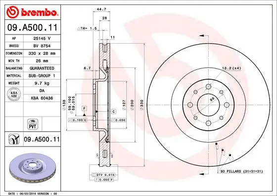 Brake Disc (09.A500.11)