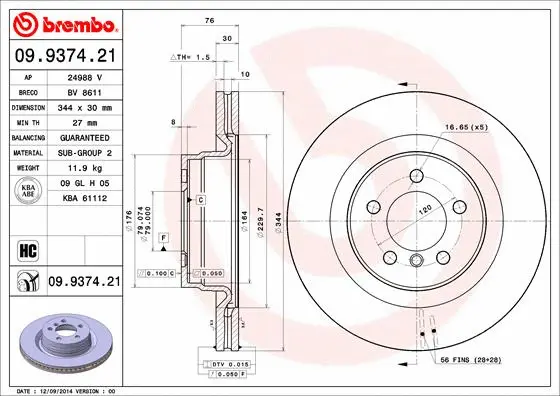 Brake Disc (09.9374.21)