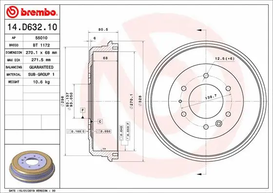 Brake Drum (14.D632.10)
