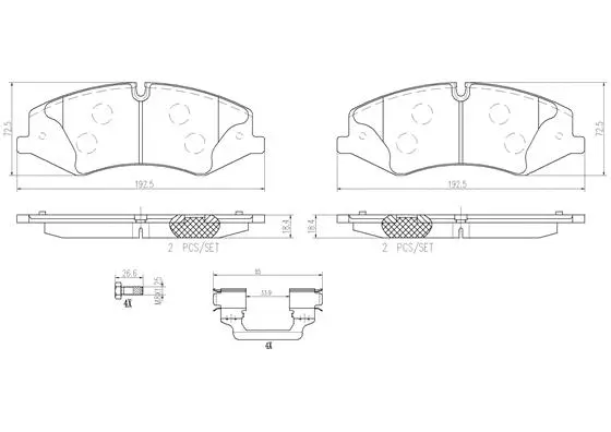 Brake Pad Set, disc brake (P44024N)