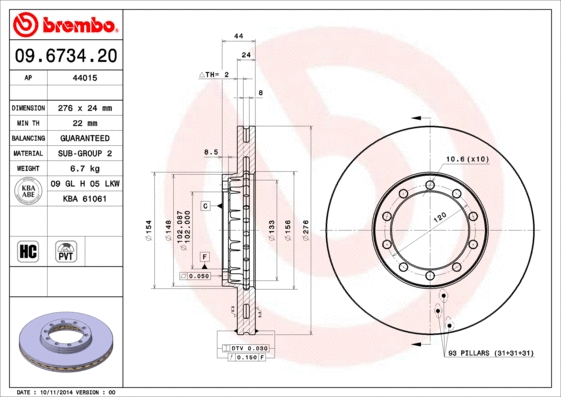 Brake Disc (09.6734.20)
