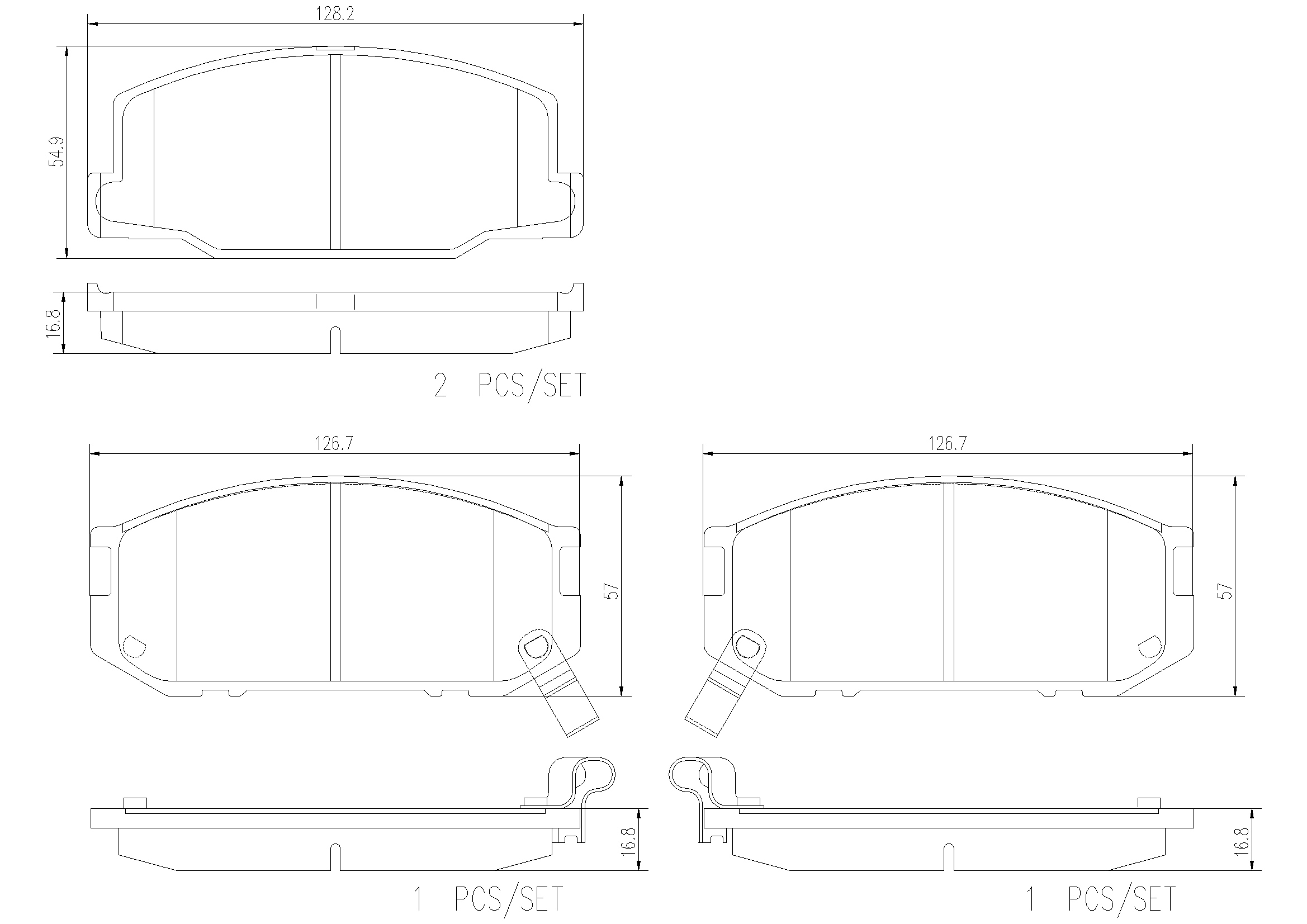 Brake Pad Set, disc brake (P83187N)