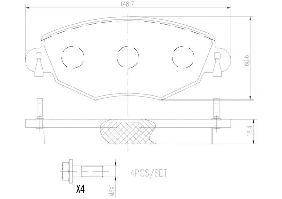 Brake Pad Set, disc brake (P24060N)