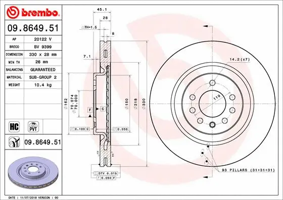 Brake Disc (09.8649.51)