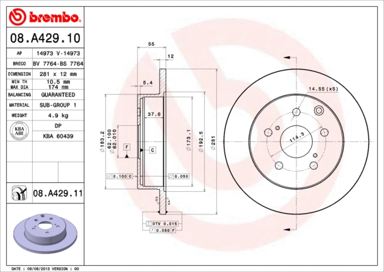 Brake Disc (08.A429.11)
