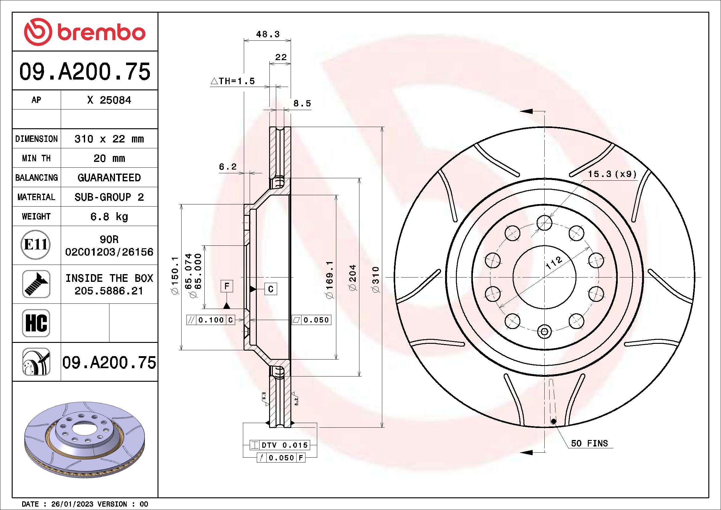 Brake Disc (09.A200.75)