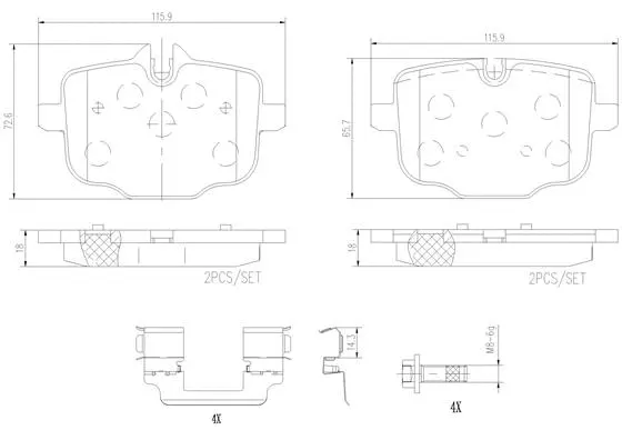 Brake Pad Set, disc brake (P06101N)
