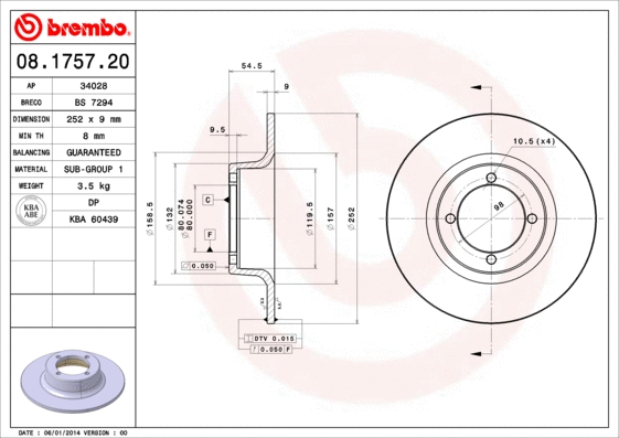 Brake Disc (08.1757.20)