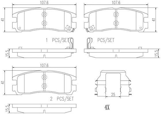 Brake Pad Set, disc brake (P54012N)