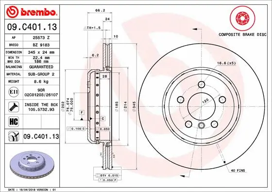 Brake Disc (09.C401.13)