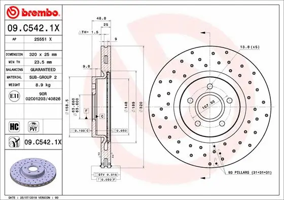 Brake Disc (09.C542.1X)