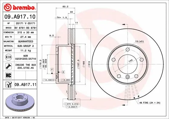 Brake Disc (09.A917.10)