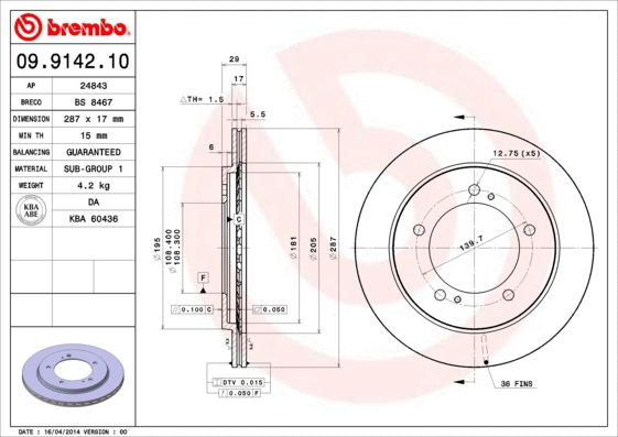 Brake Disc (09.9142.10)