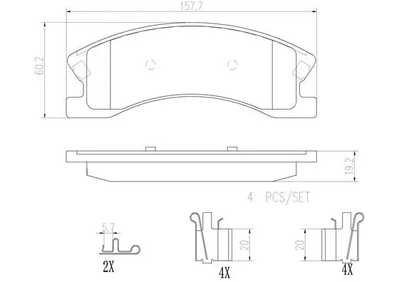 Brake Pad Set, disc brake (P37008N)