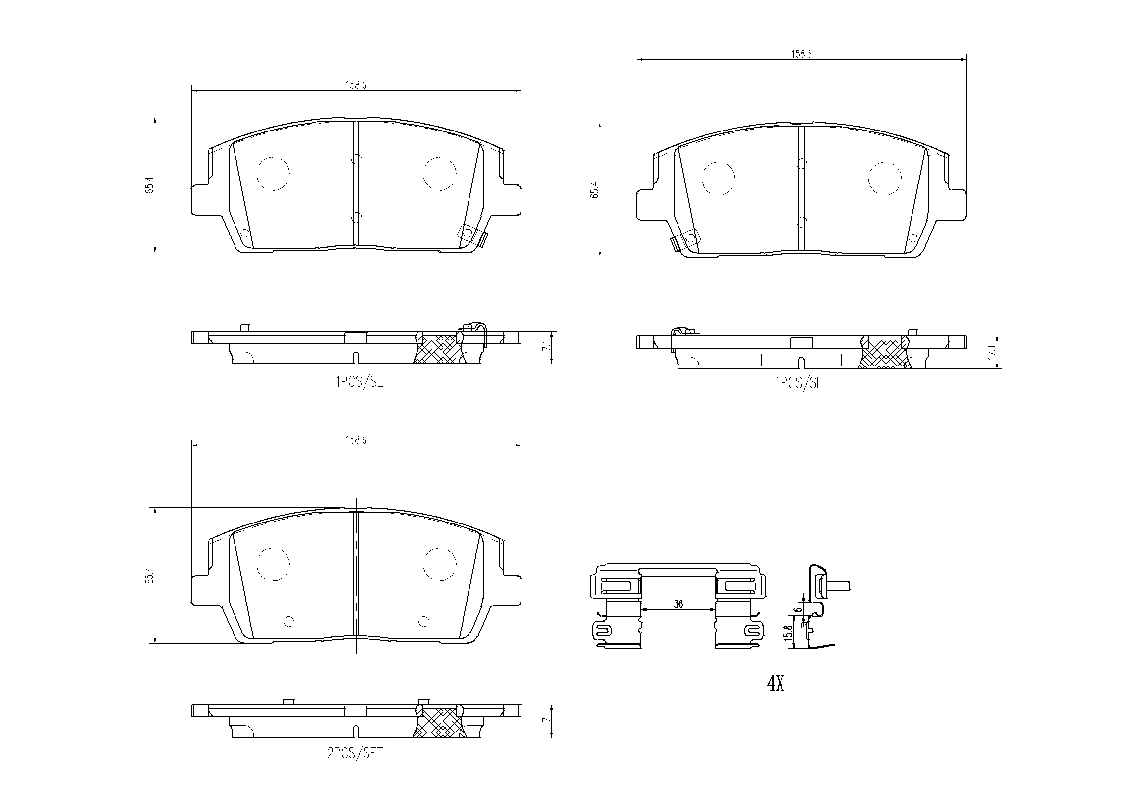 Brake Pad Set, disc brake (P30116N)