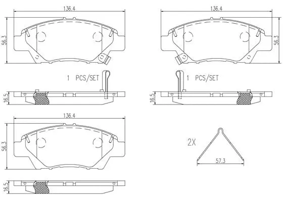 Brake Pad Set, disc brake (P28050N)