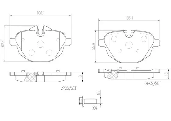 Brake Pad Set, disc brake (P06064N)