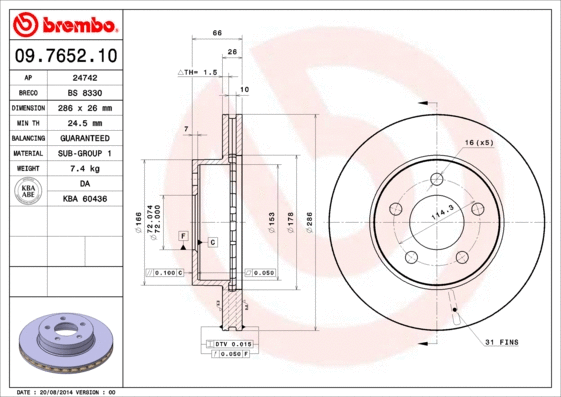 Brake Disc (09.7652.10)