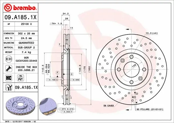 Brake Disc (09.A185.1X)