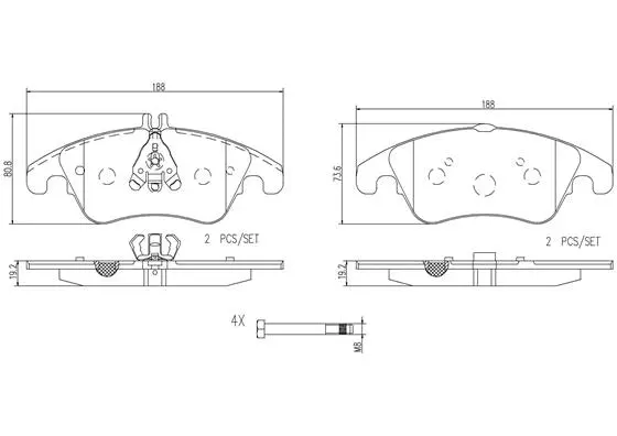 Brake Pad Set, disc brake (P50069N)