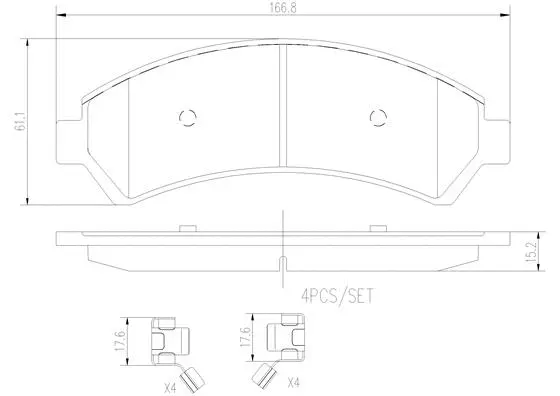 Brake Pad Set, disc brake (P10016N)