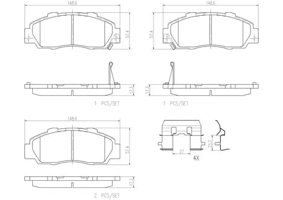 Brake Pad Set, disc brake (P28026N)