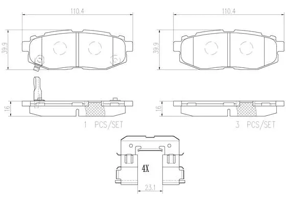 Brake Pad Set, disc brake (P78018N)
