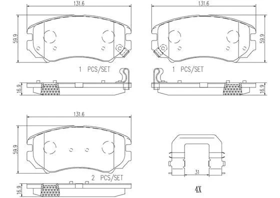 Brake Pad Set, disc brake (P30018N)