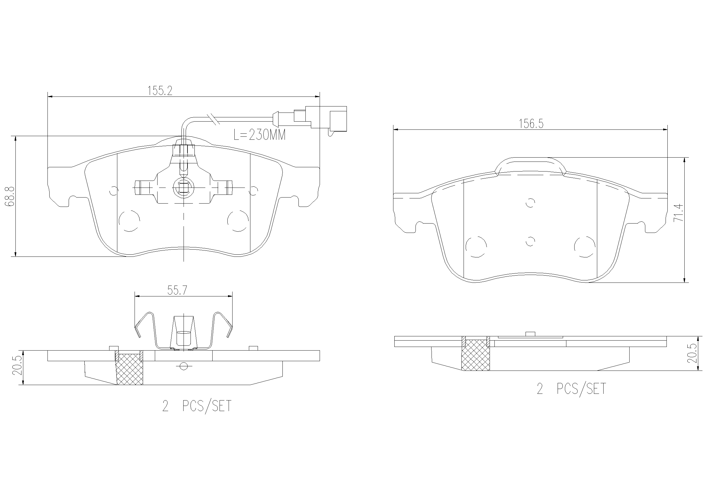 Brake Pad Set, disc brake (P23103N)