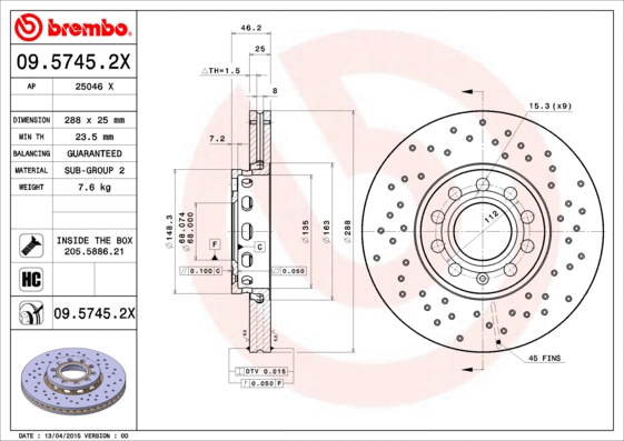 Brake Disc (09.5745.2X)