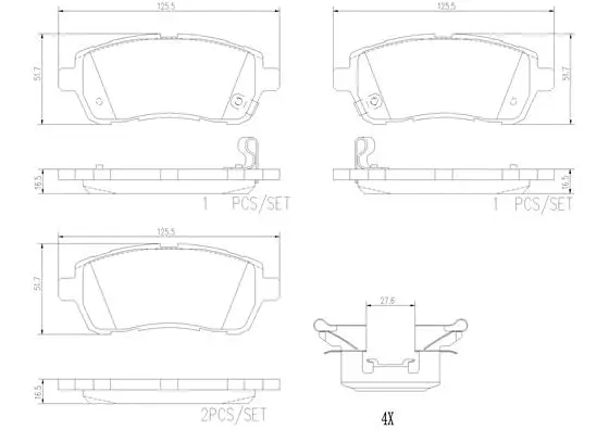 Brake Pad Set, disc brake (P16013N)