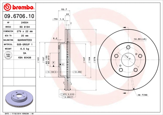 Brake Disc (09.6706.10)