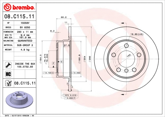 Brake Disc (08.C115.11)