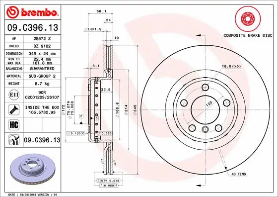 Brake Disc (09.C396.13)