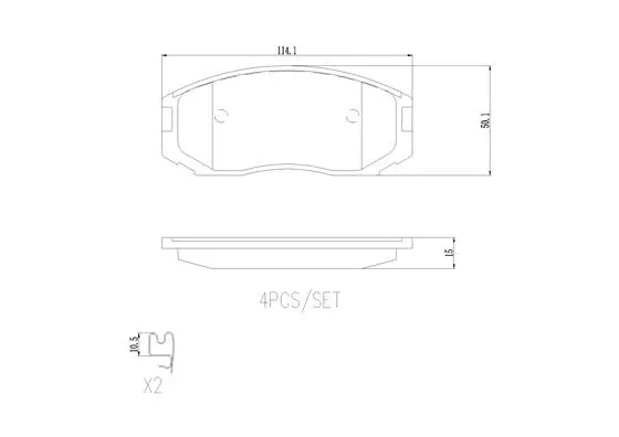 Brake Pad Set, disc brake (P54015N)
