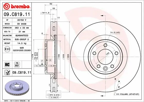 Brake Disc (09.C819.11)