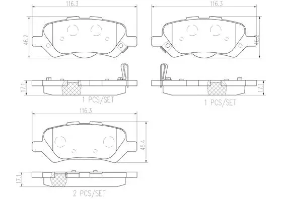 Brake Pad Set, disc brake (P83158N)