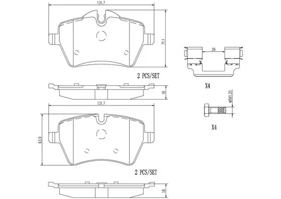 Brake Pad Set, disc brake (P06086N)