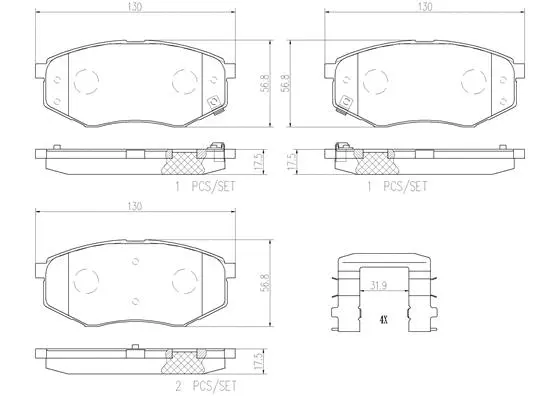 Brake Pad Set, disc brake (P30055N)