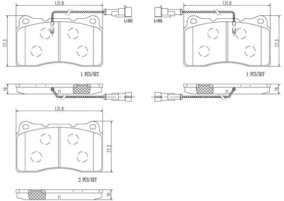 Brake Pad Set, disc brake (P23098N)