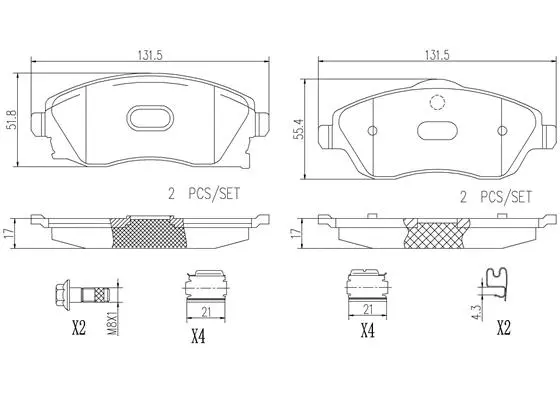 Brake Pad Set, disc brake (P59036N)