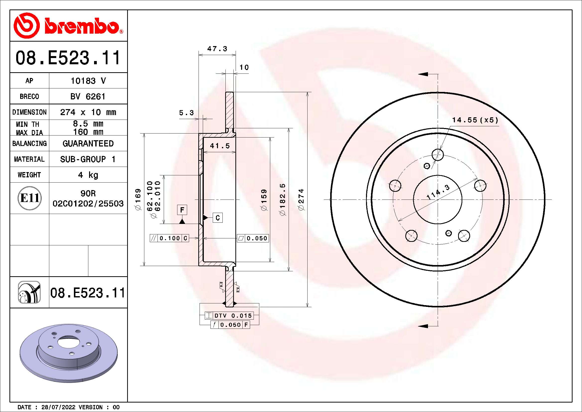 Brake Disc (08.E523.11)