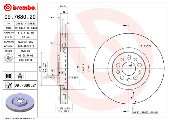 Brake Disc (09.7680.20)