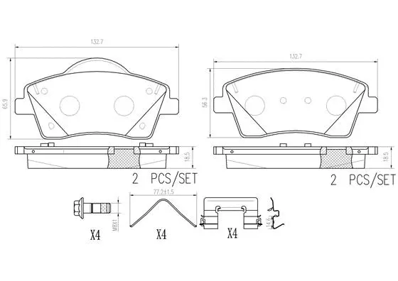 Brake Pad Set, disc brake (P86033N)