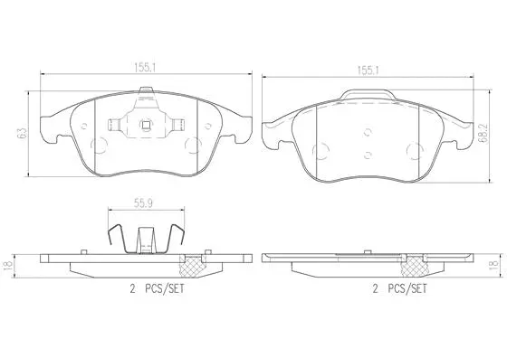 Brake Pad Set, disc brake (P68052N)
