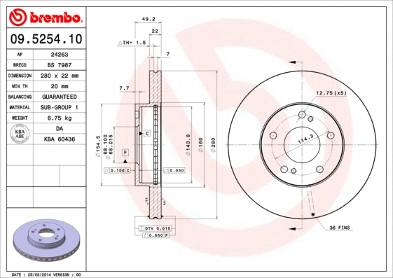 Brake Disc (09.5254.10)